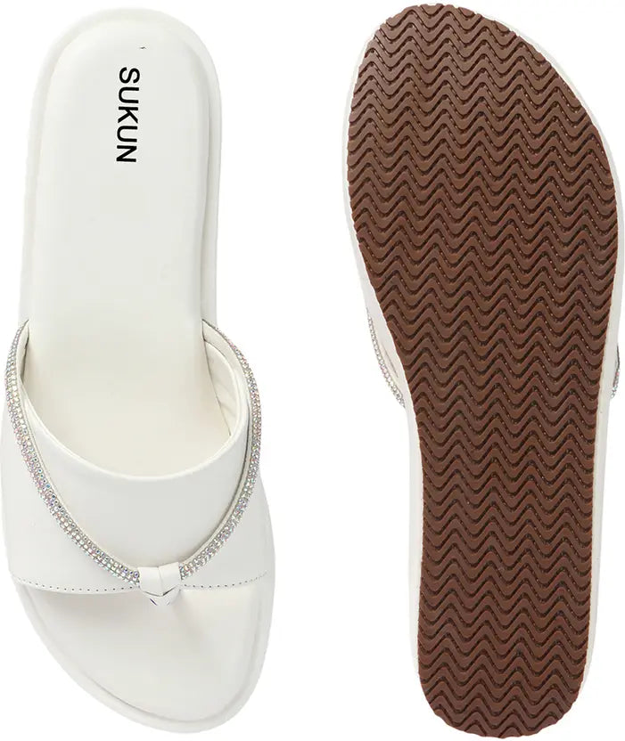 Embellished White Flatform