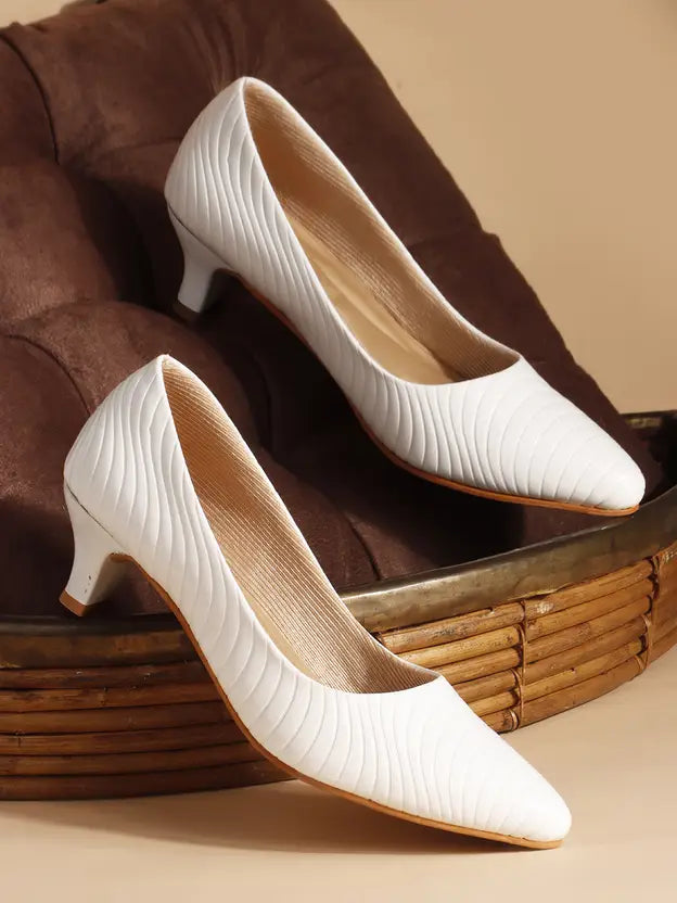 Pointed Toe White Heels