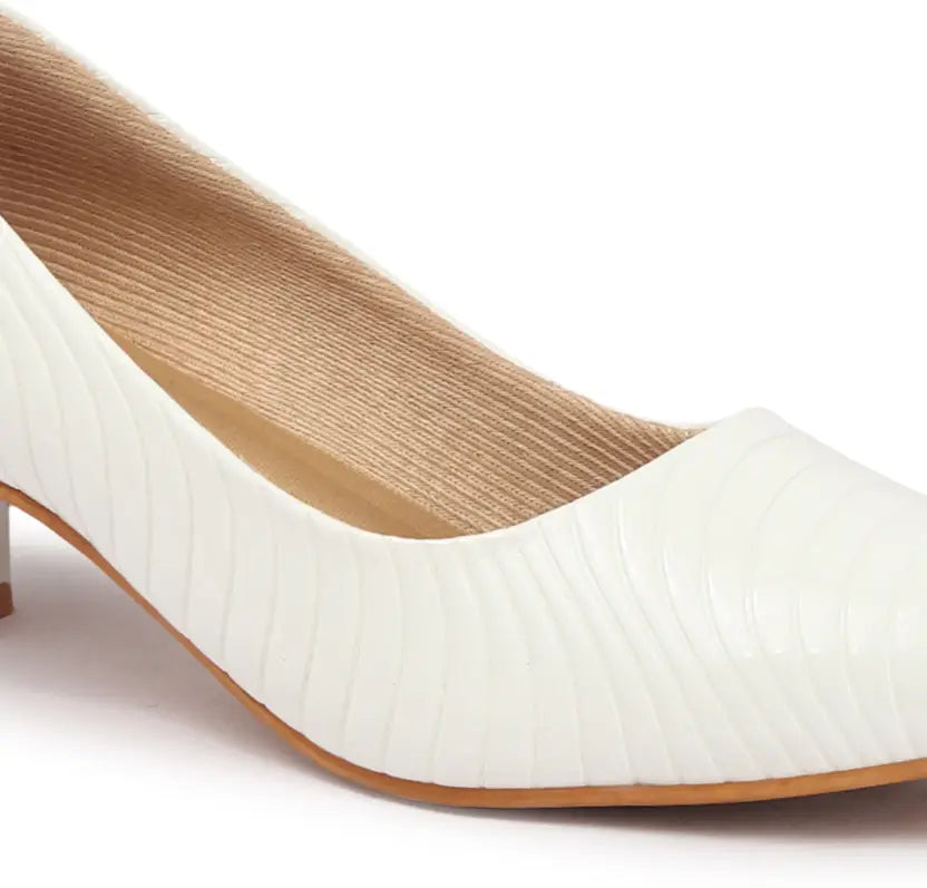 Pointed Toe White Heels