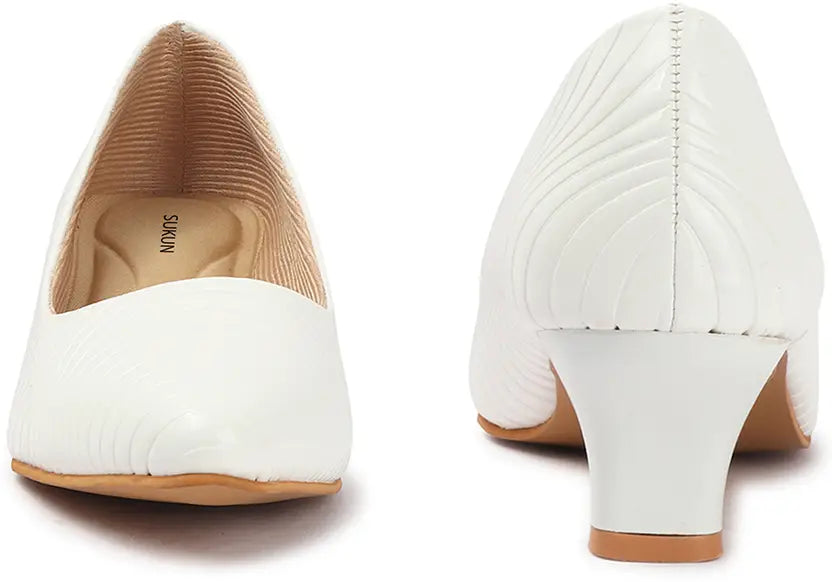 Pointed Toe White Heels
