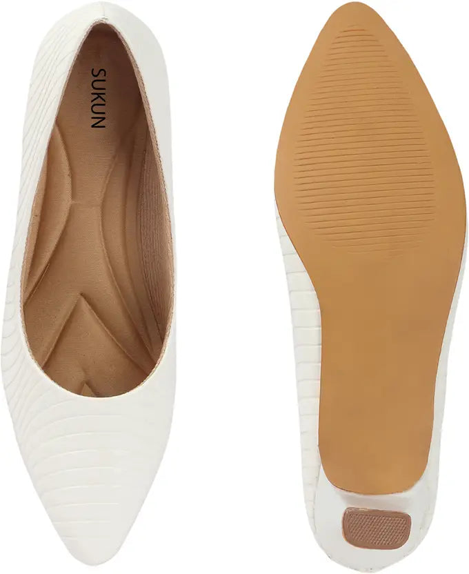 Pointed Toe White Heels