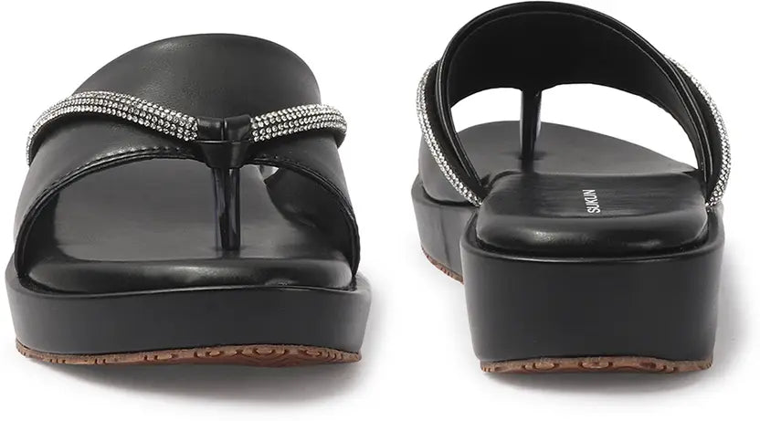 Embellished Black Flatform