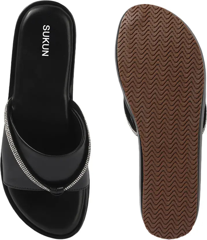 Embellished Black Flatform