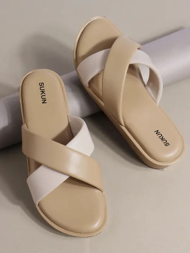 Criss Cross Beige Flatform