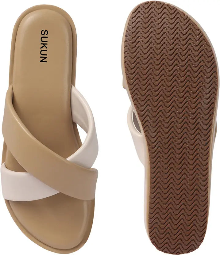 Criss Cross Beige Flatform
