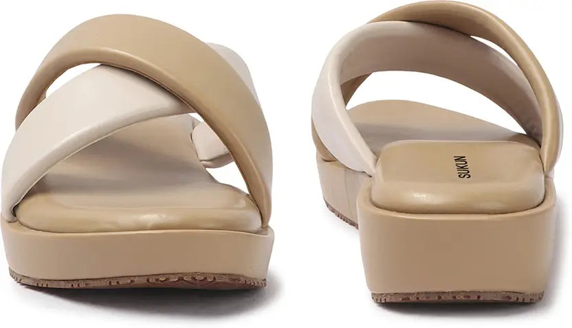 Criss Cross Beige Flatform