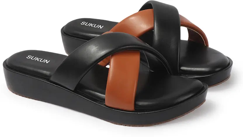 Criss Cross Black Flatform
