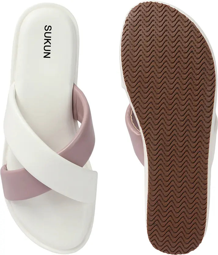 Criss Cross White Flatform