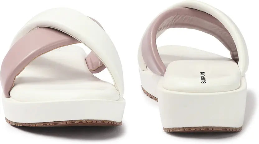 Criss Cross White Flatform