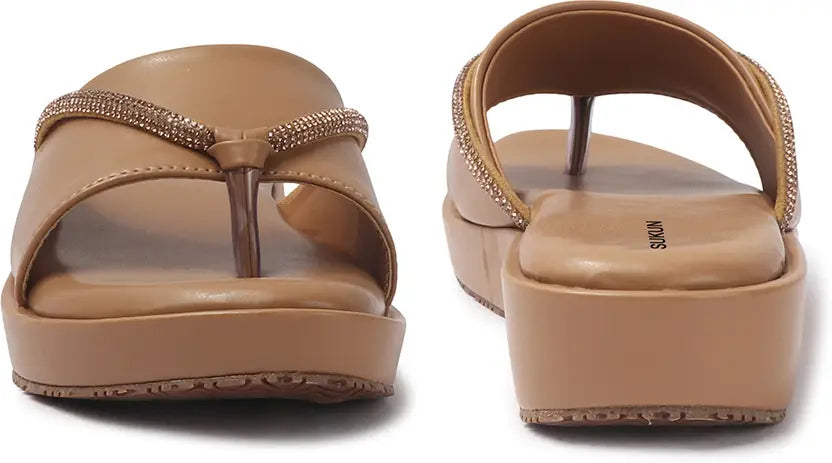 Embellished Beige Flatform