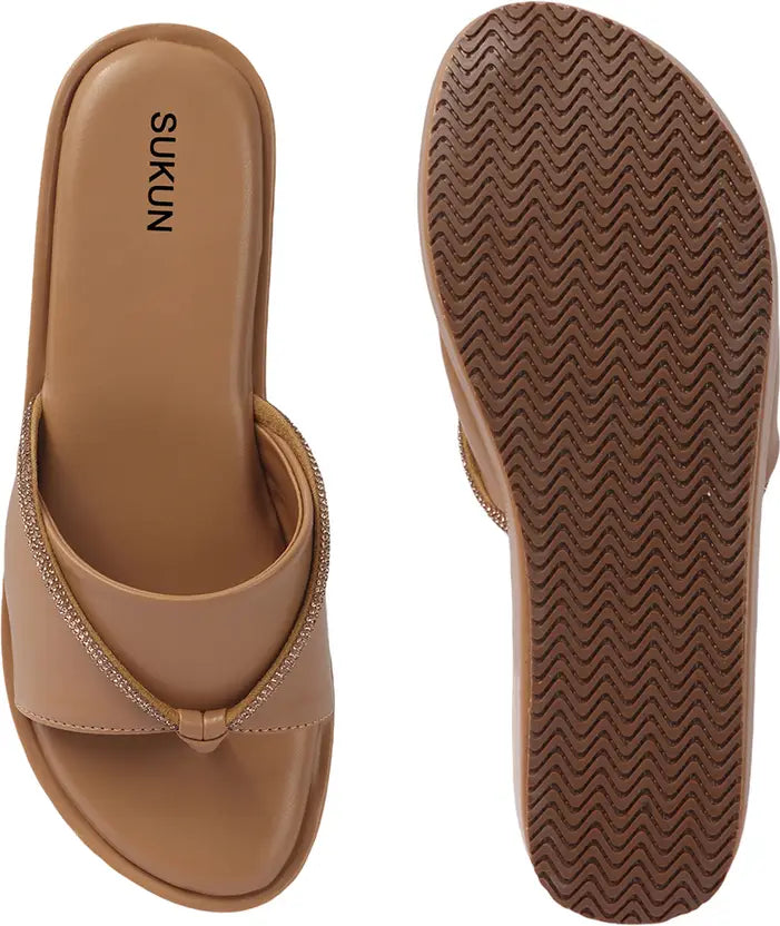 Embellished Beige Flatform