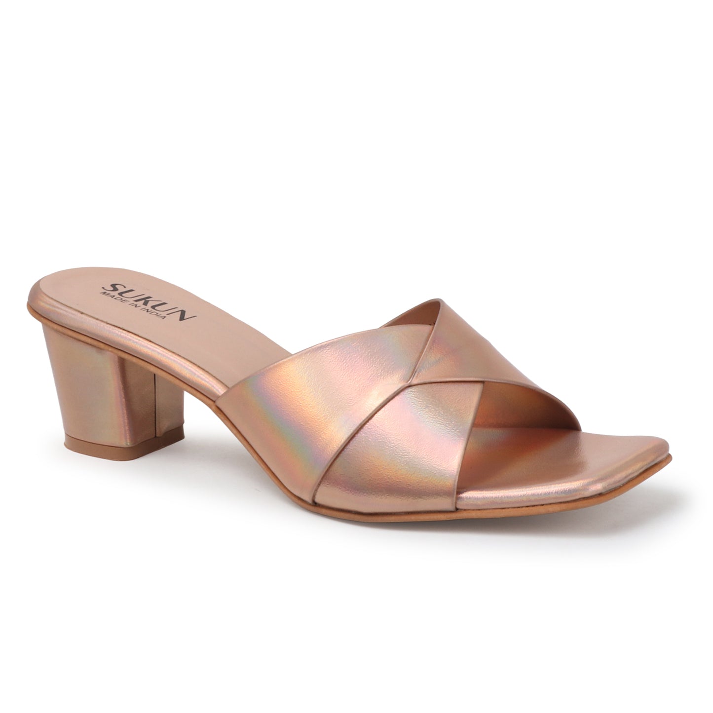 Fold Golden Block Heels