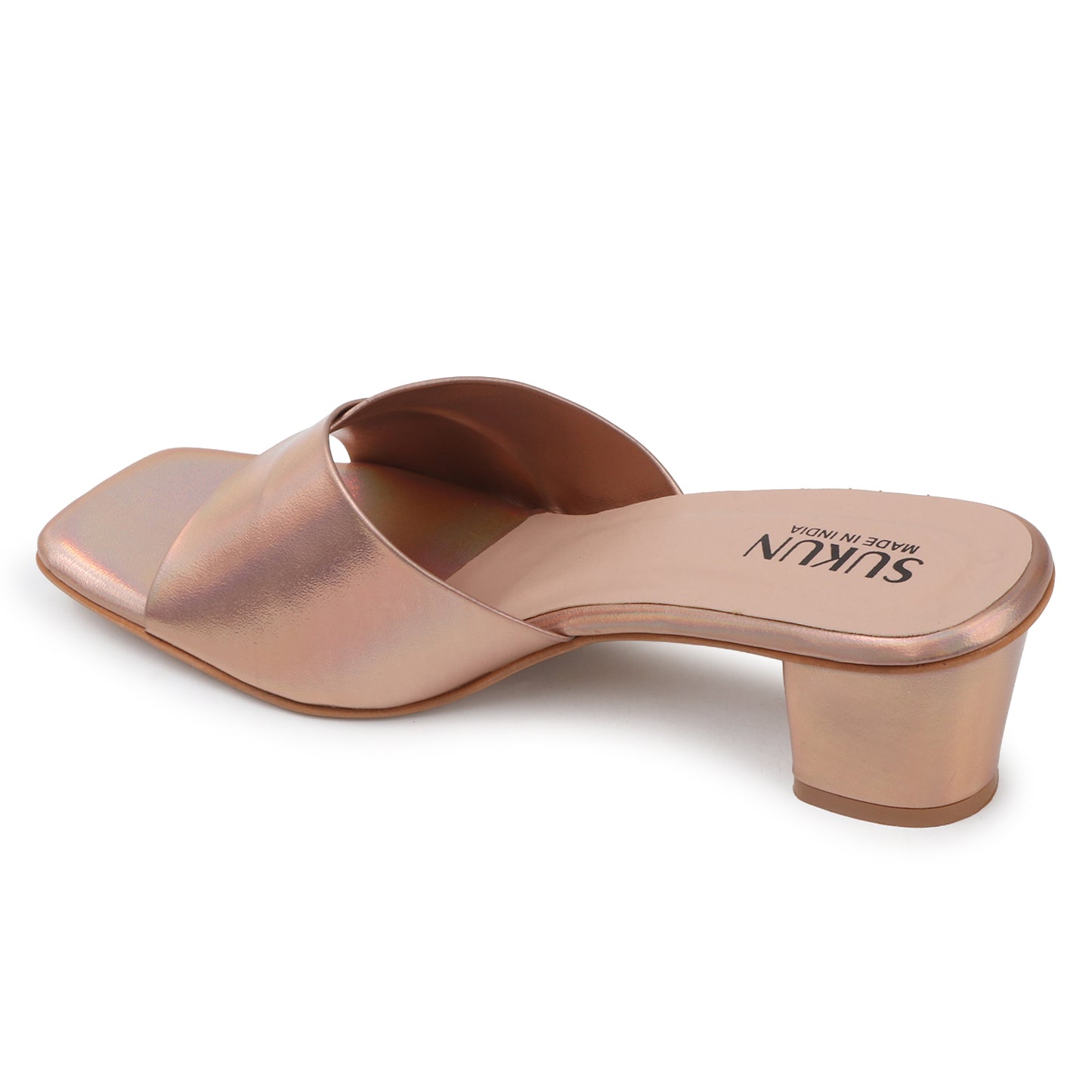 Fold Golden Block Heels
