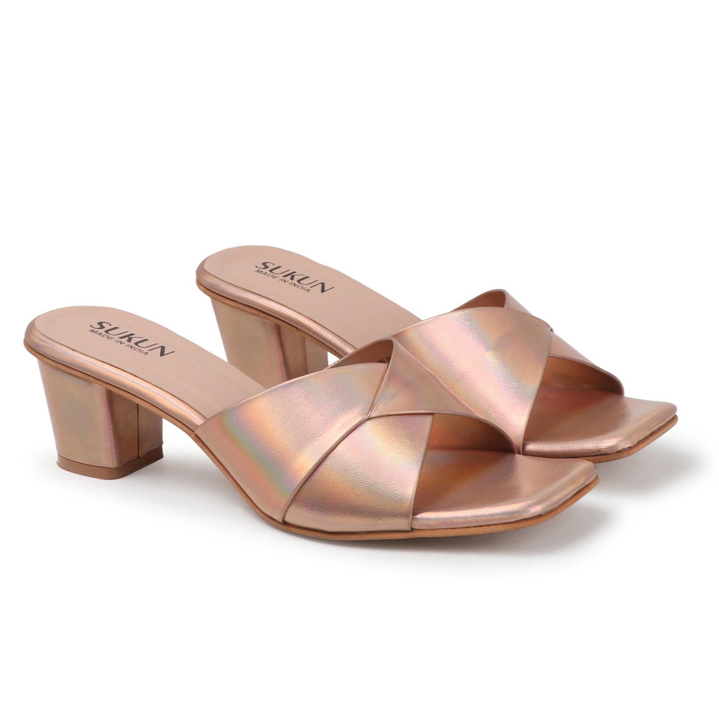 Fold Golden Block Heels