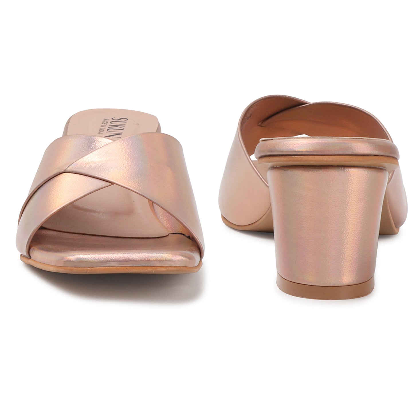 Fold Golden Block Heels