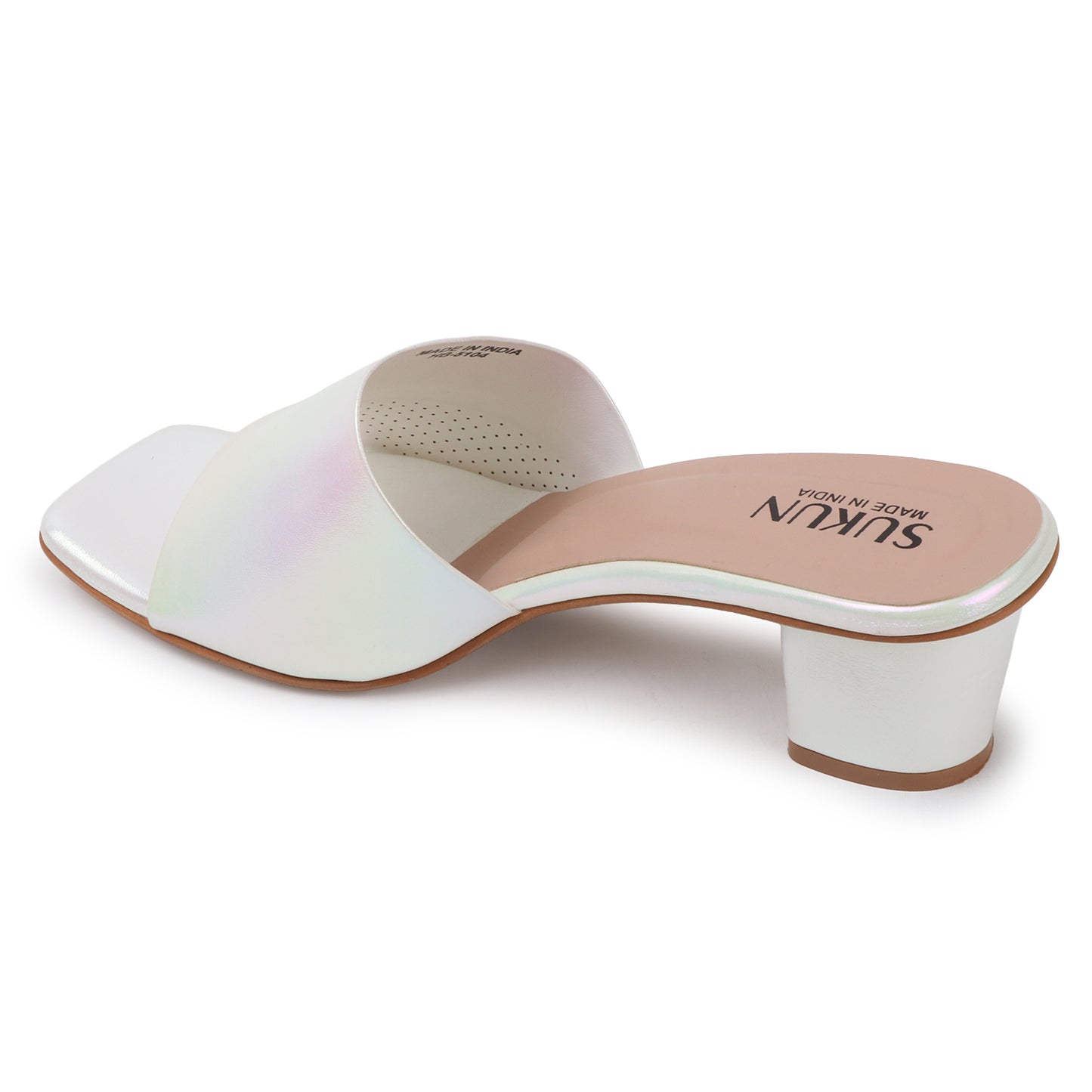 Dane White Block Heels
