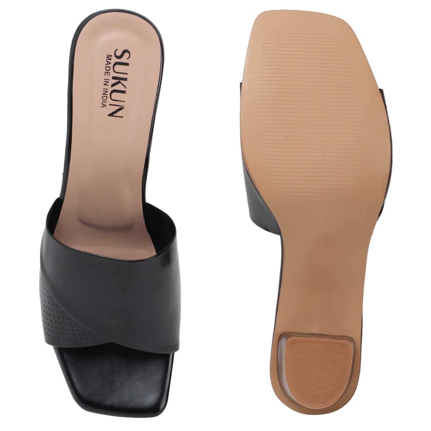 Dane Black Block Heels
