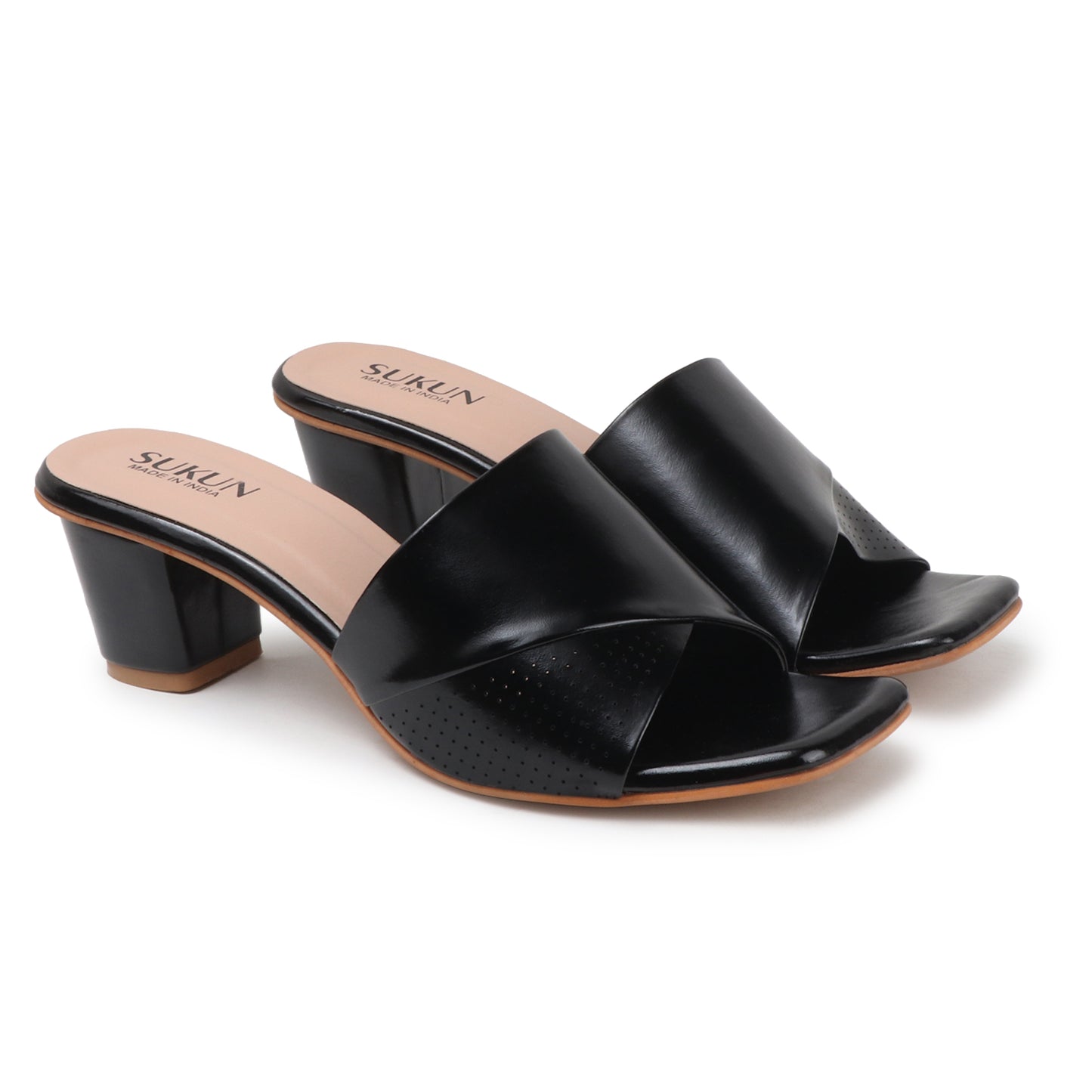 Dane Black Block Heels