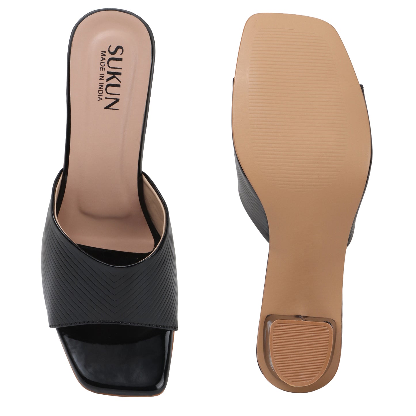 Liner Black Block Heels