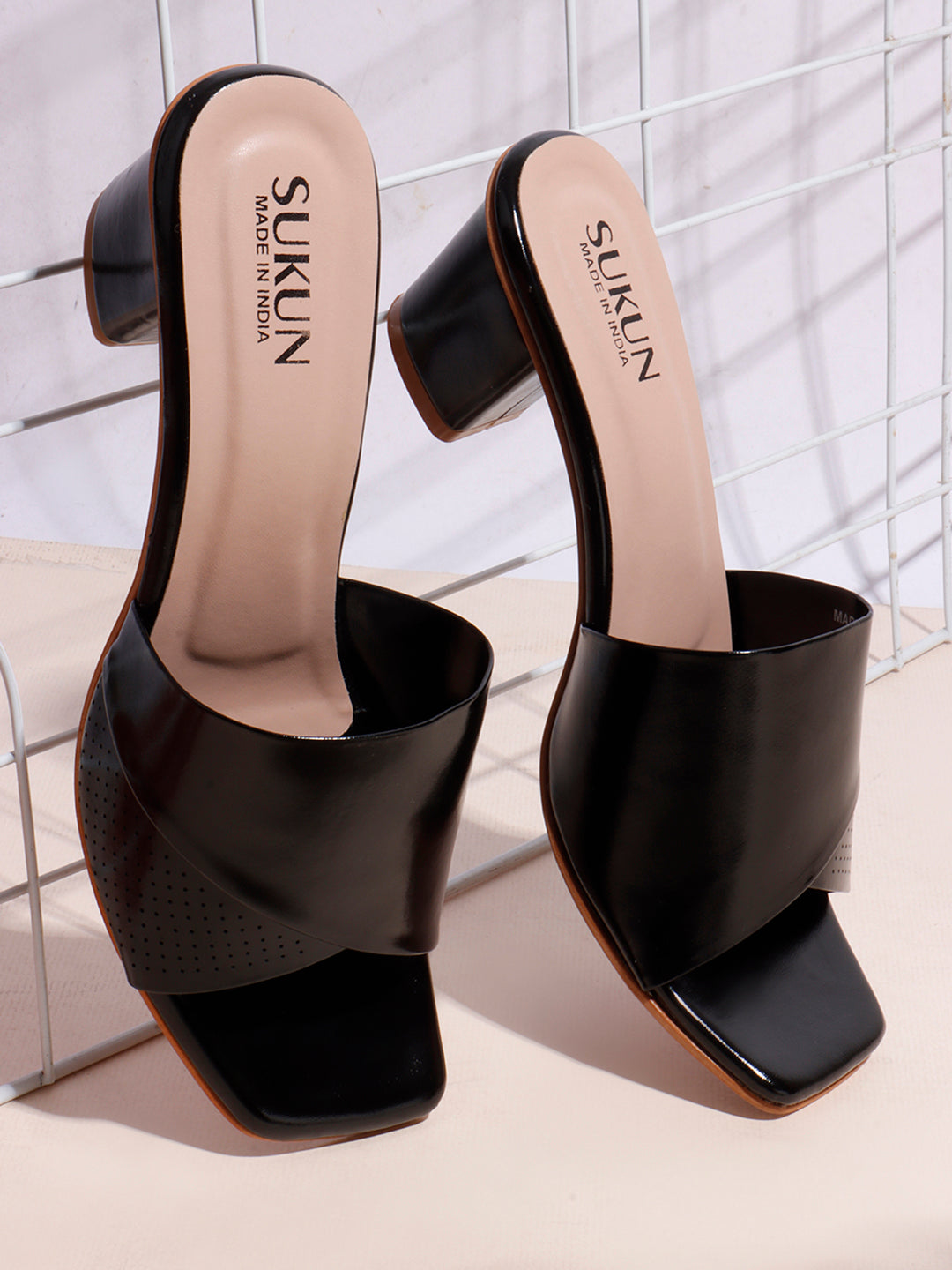 Dane Black Block Heels
