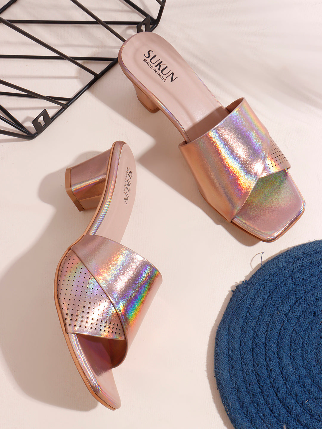 Dane Golden Block Heels