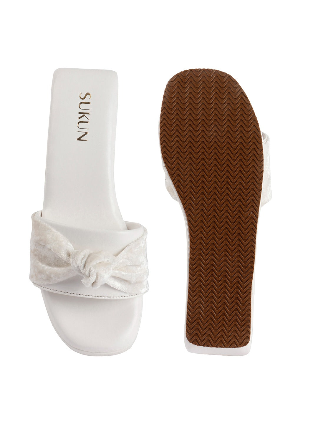 Bow Wedge Heels White