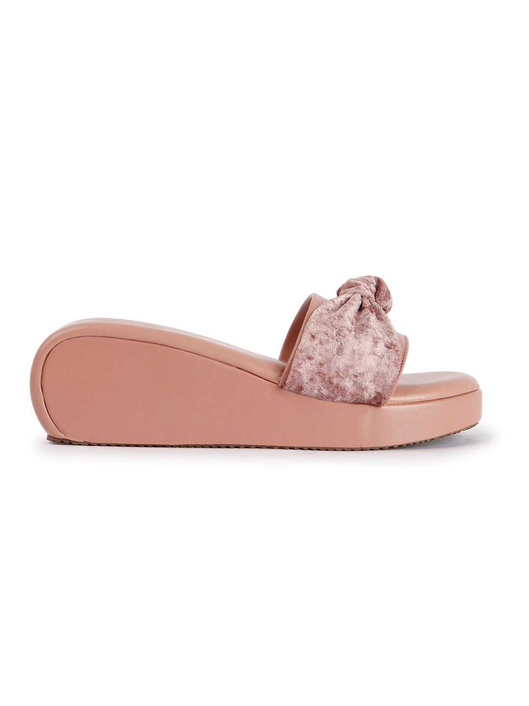 Bow Pink Wedge Heels
