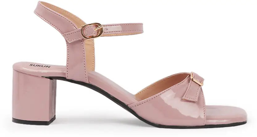 Strap Pink Block Heels