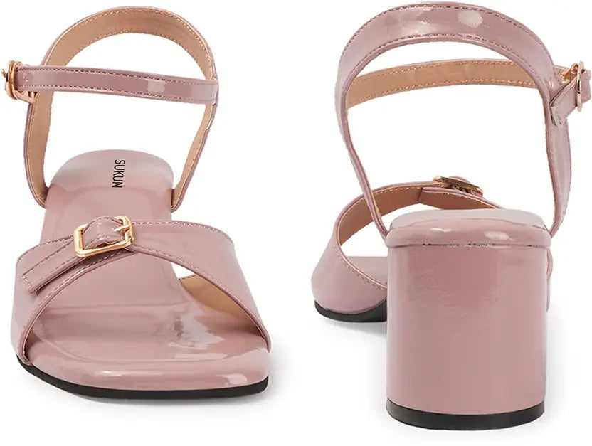 Strap Pink Block Heels