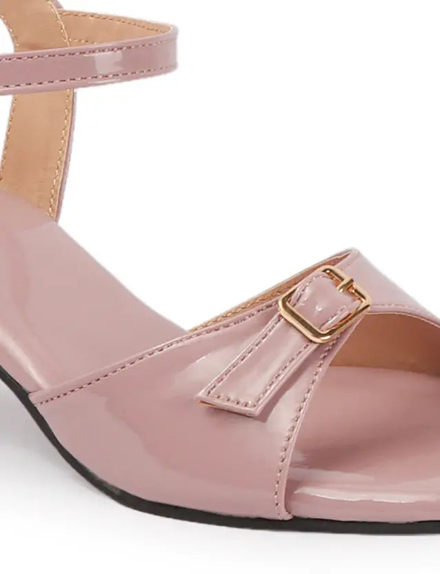 Strap Pink Block Heels