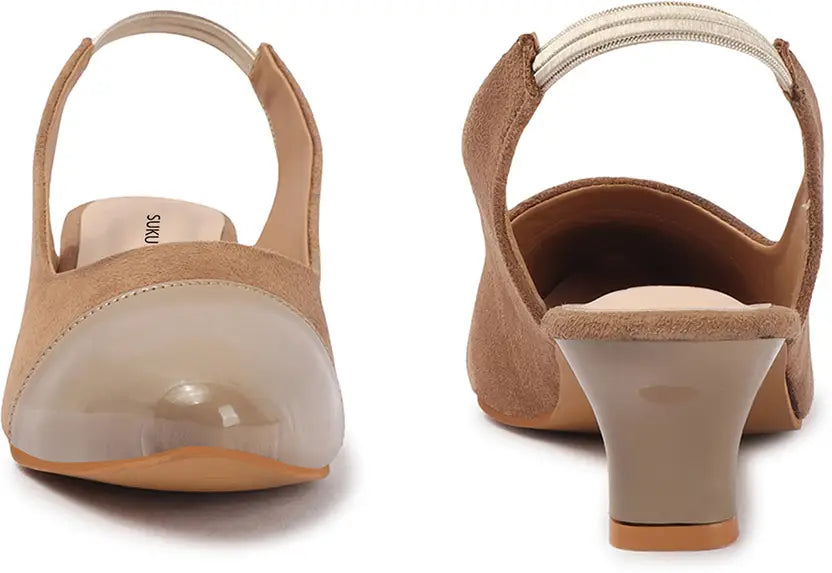 Pointed Beige Toe Mules