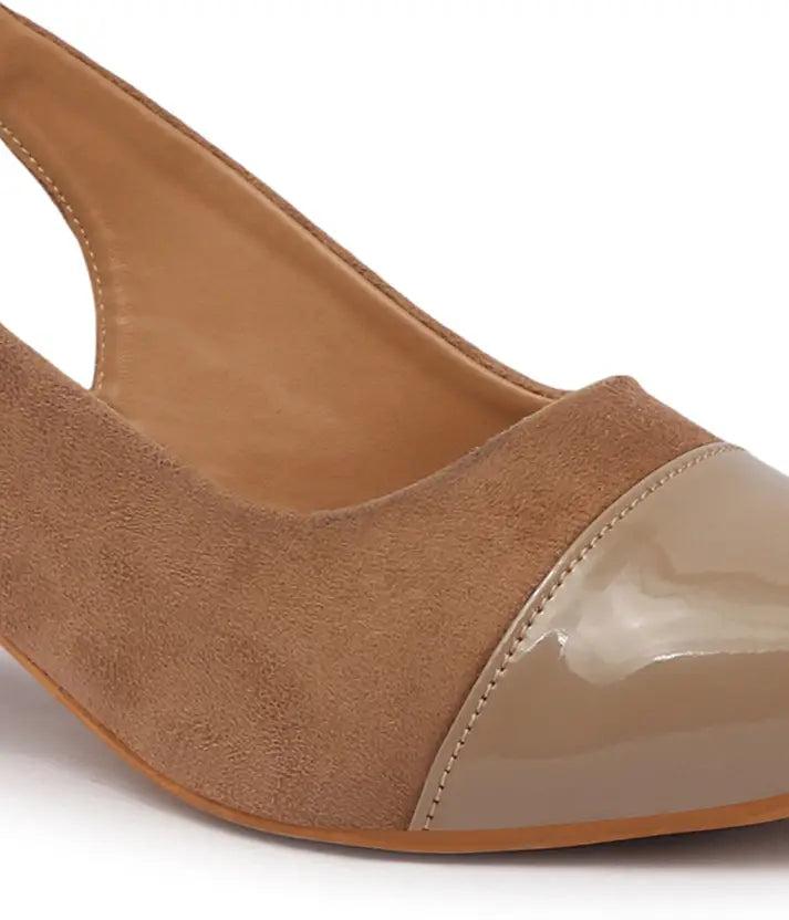 Pointed Beige Toe Mules