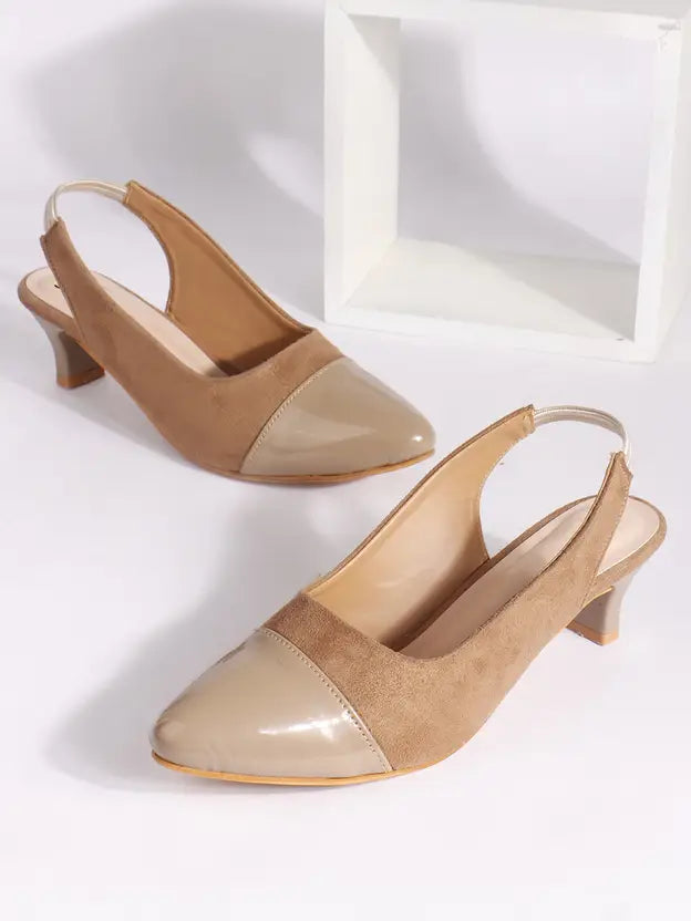 Pointed Beige Toe Mules