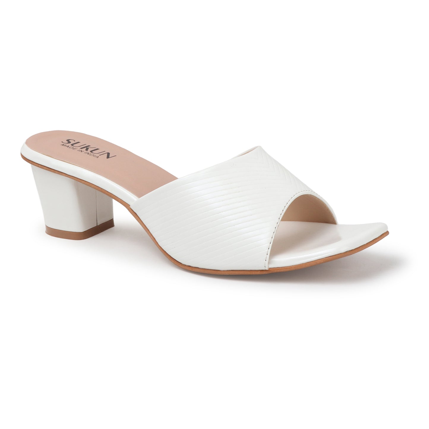 Liner White Block Heels