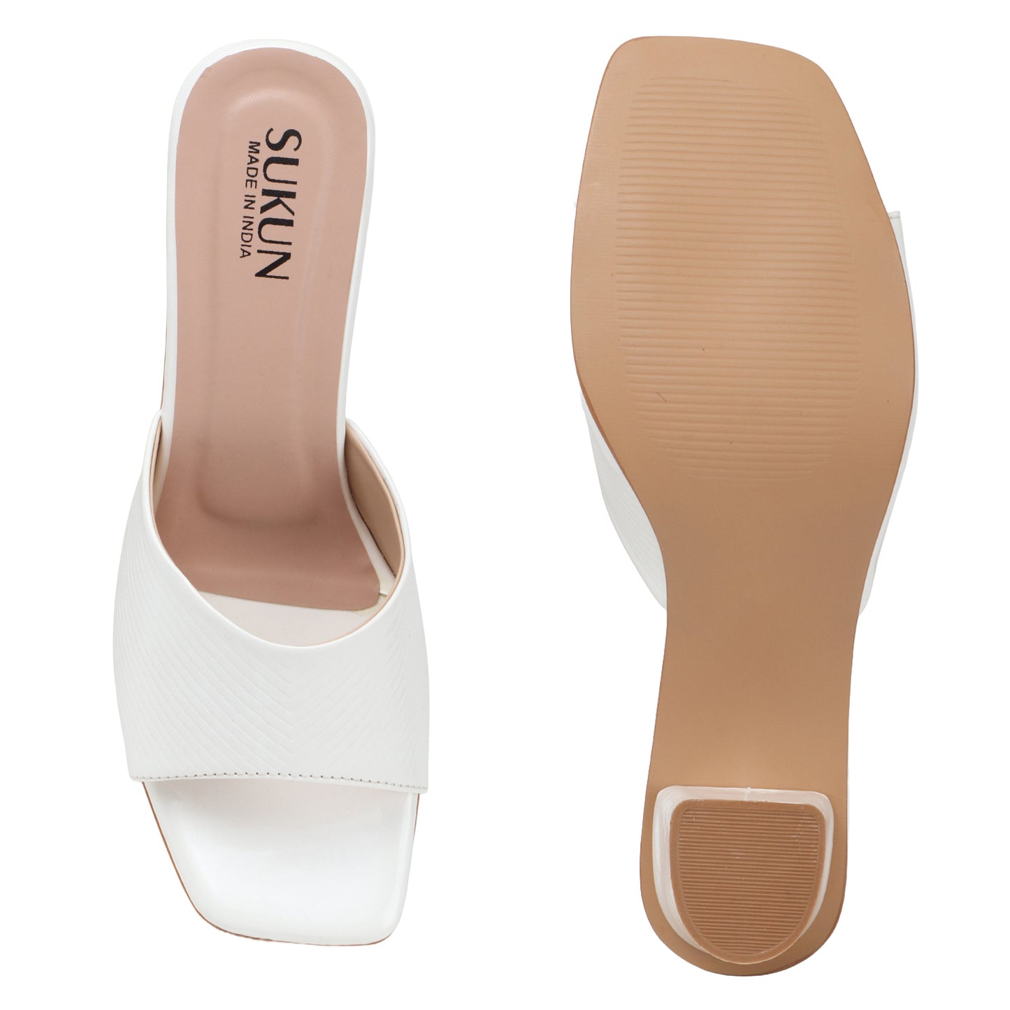 Liner White Block Heels