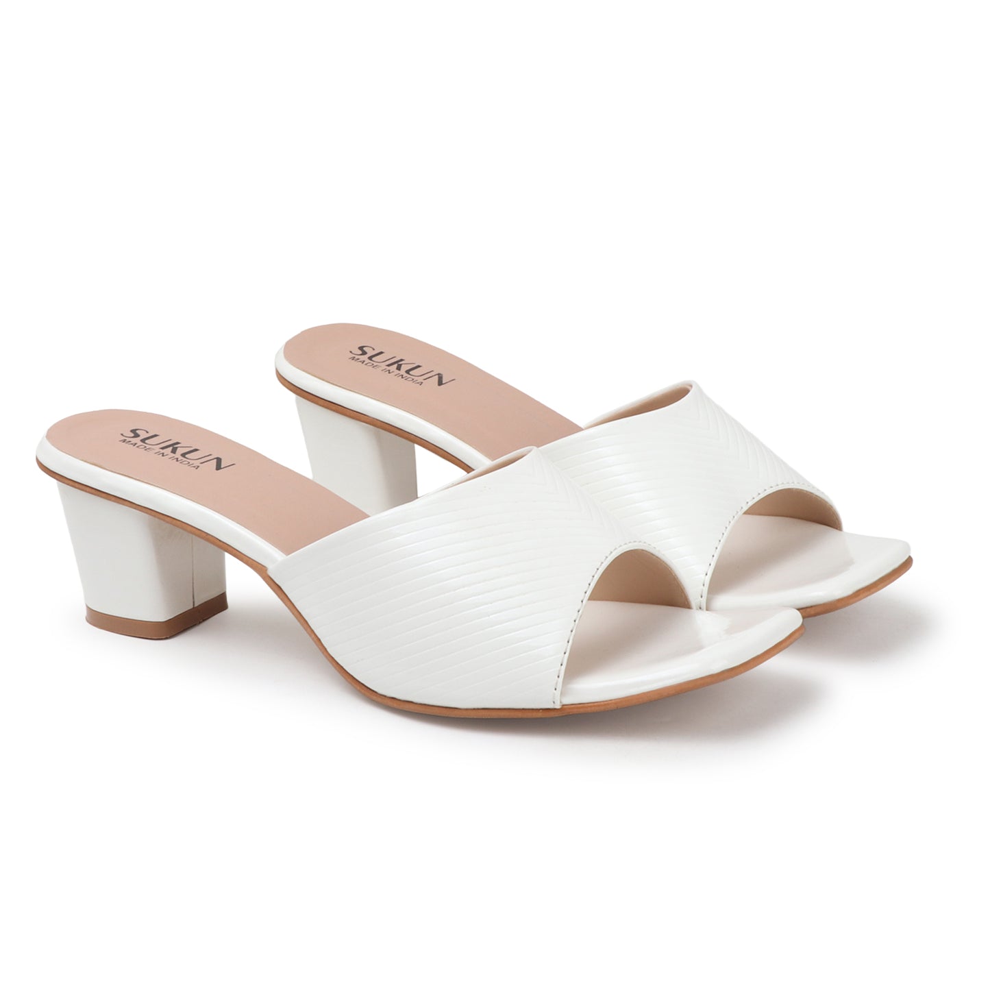 Liner White Block Heels