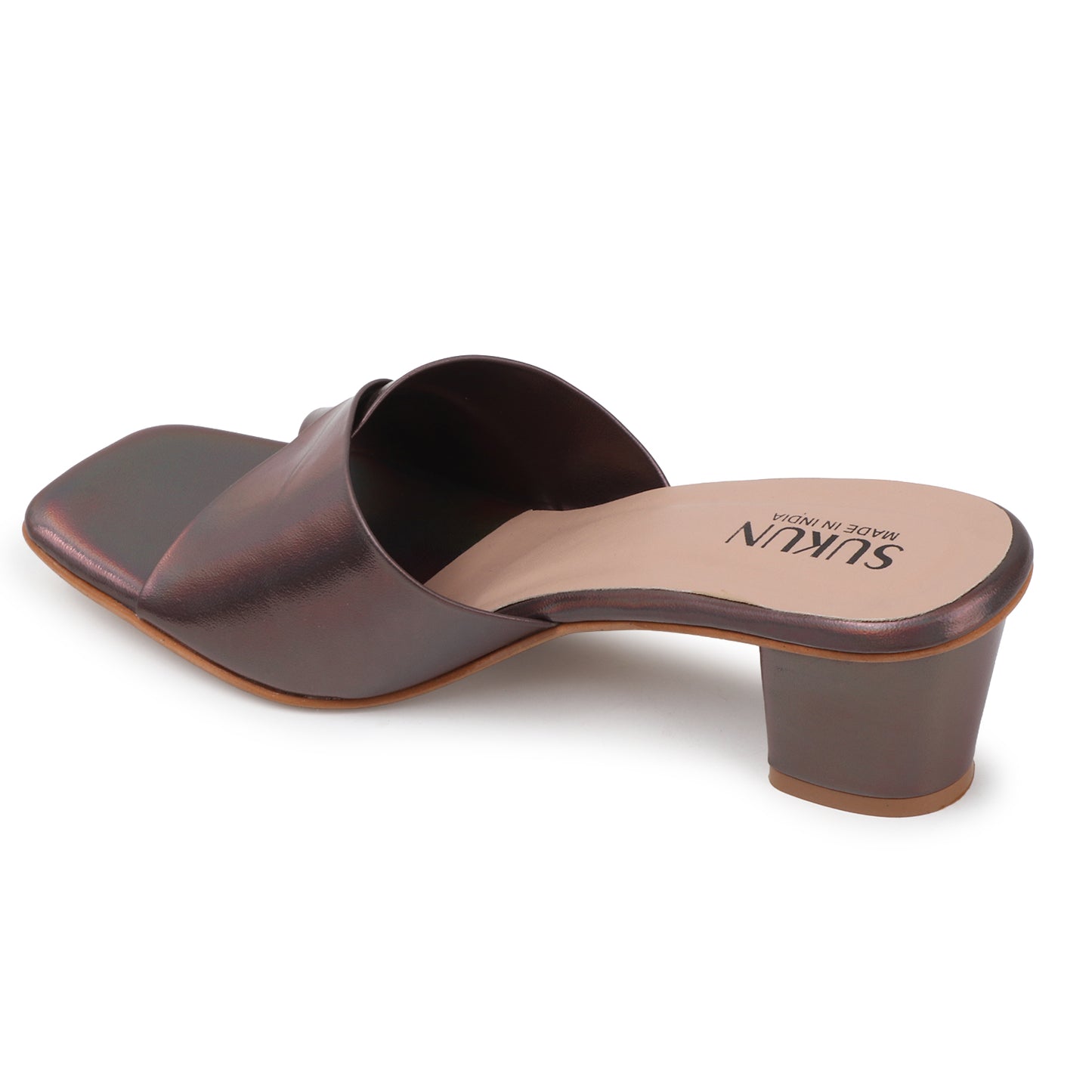 Fold Rust Block Heels