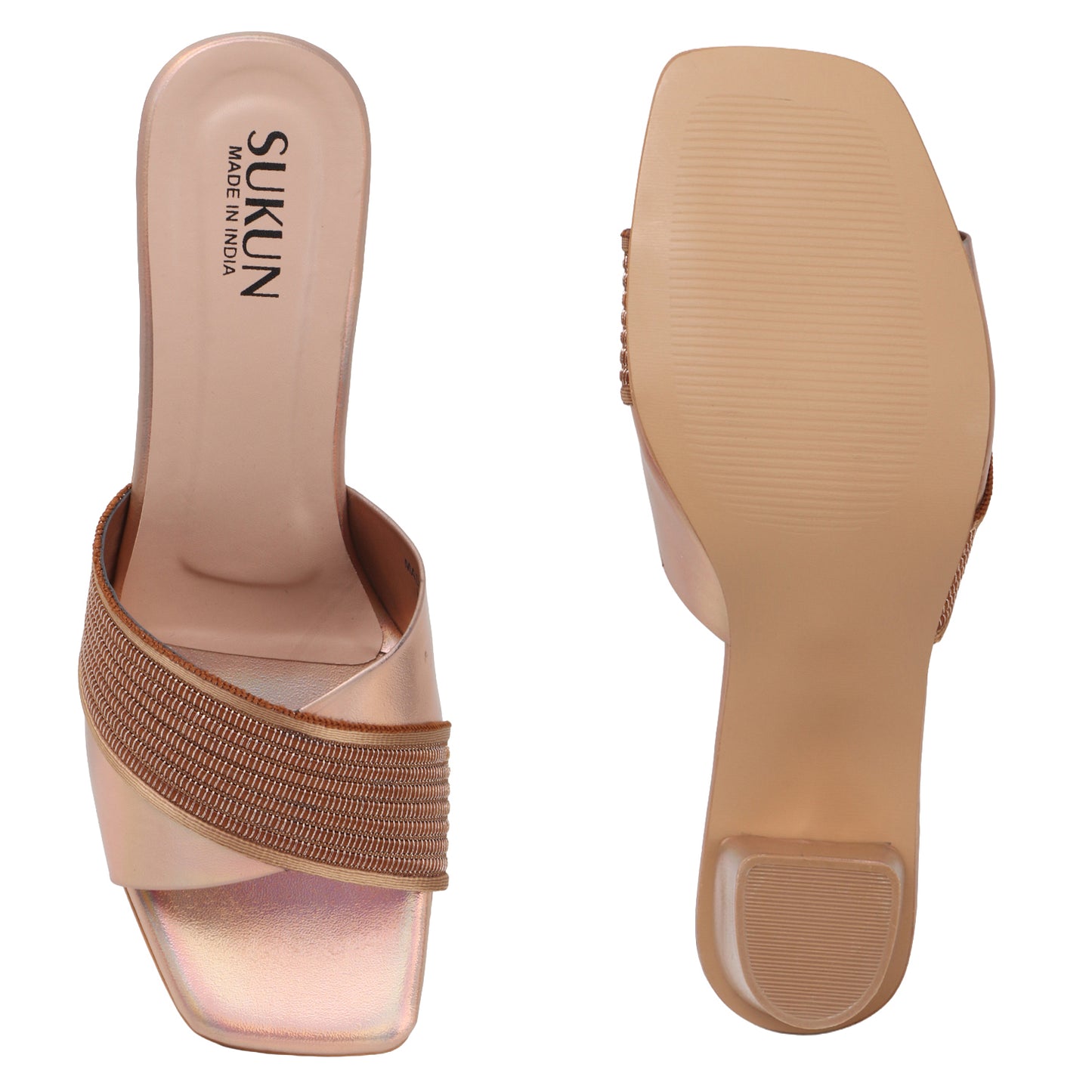 Pine Rose Gold Block Heels