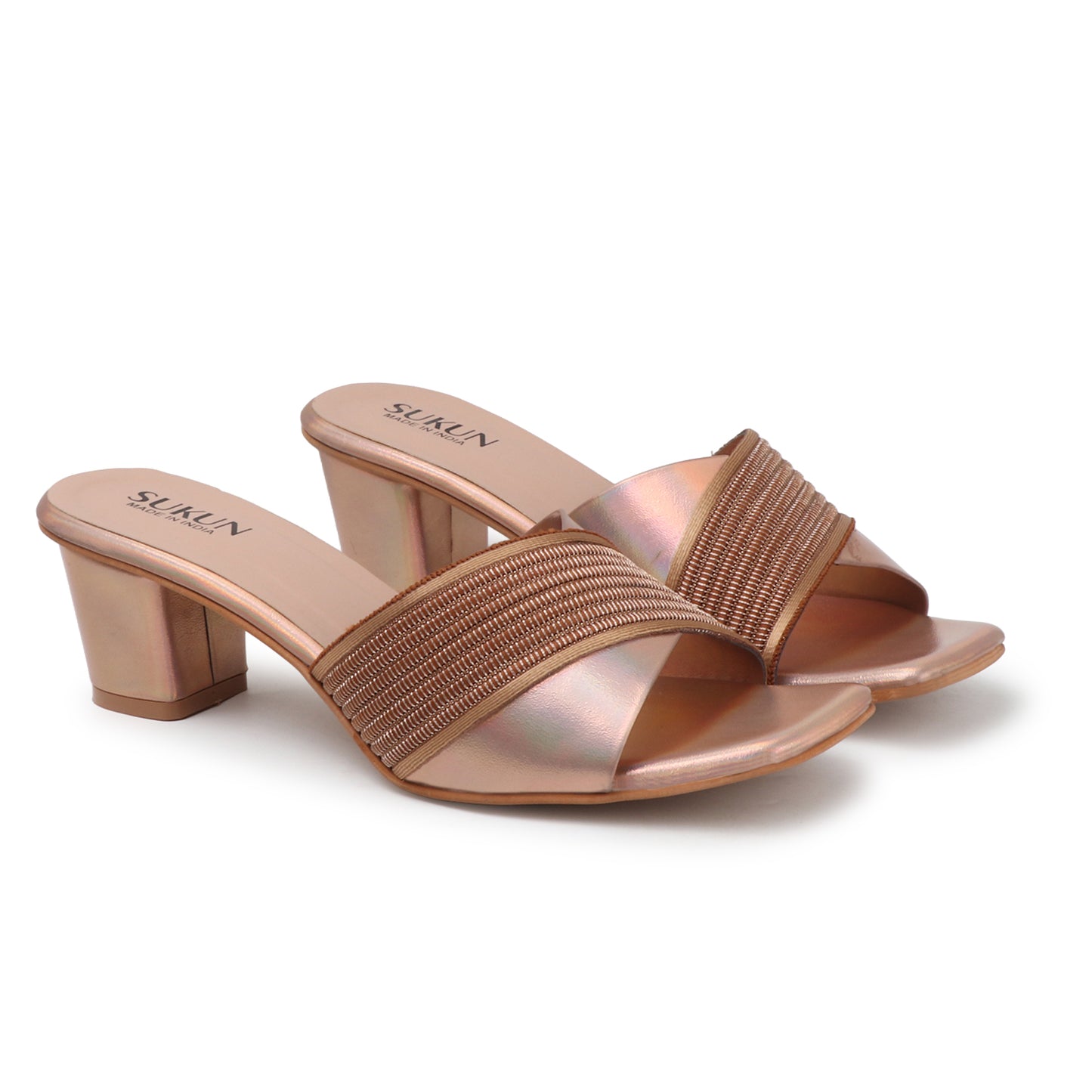 Pine Rose Gold Block Heels