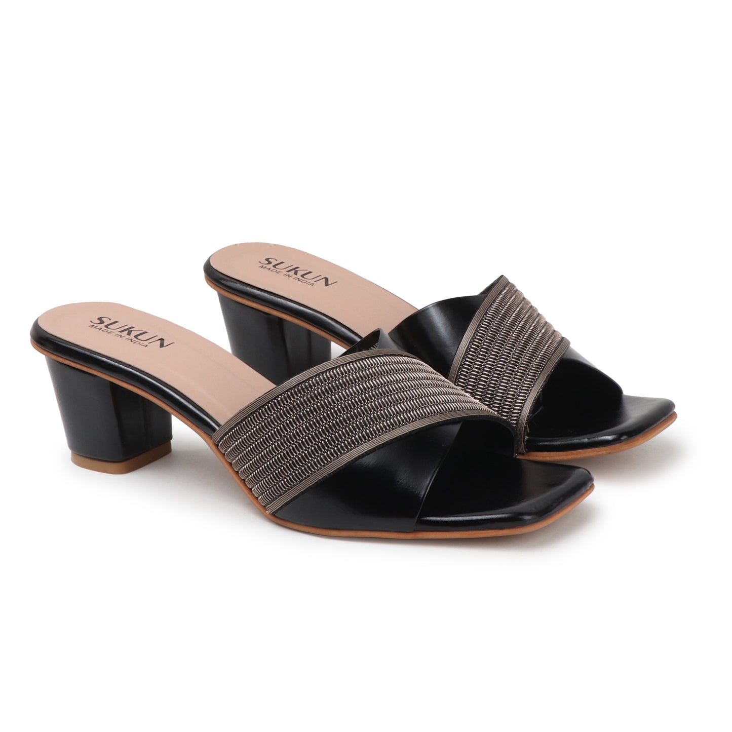 Pine Black Block Heels