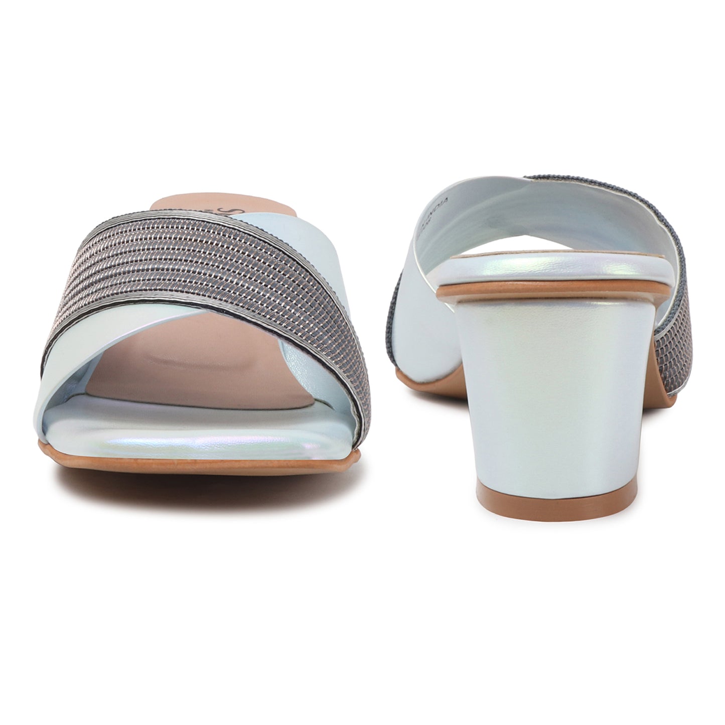 Pine Silver Block Heels