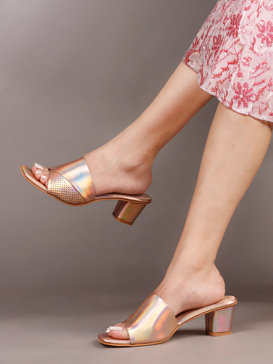 Dane Golden Block Heels