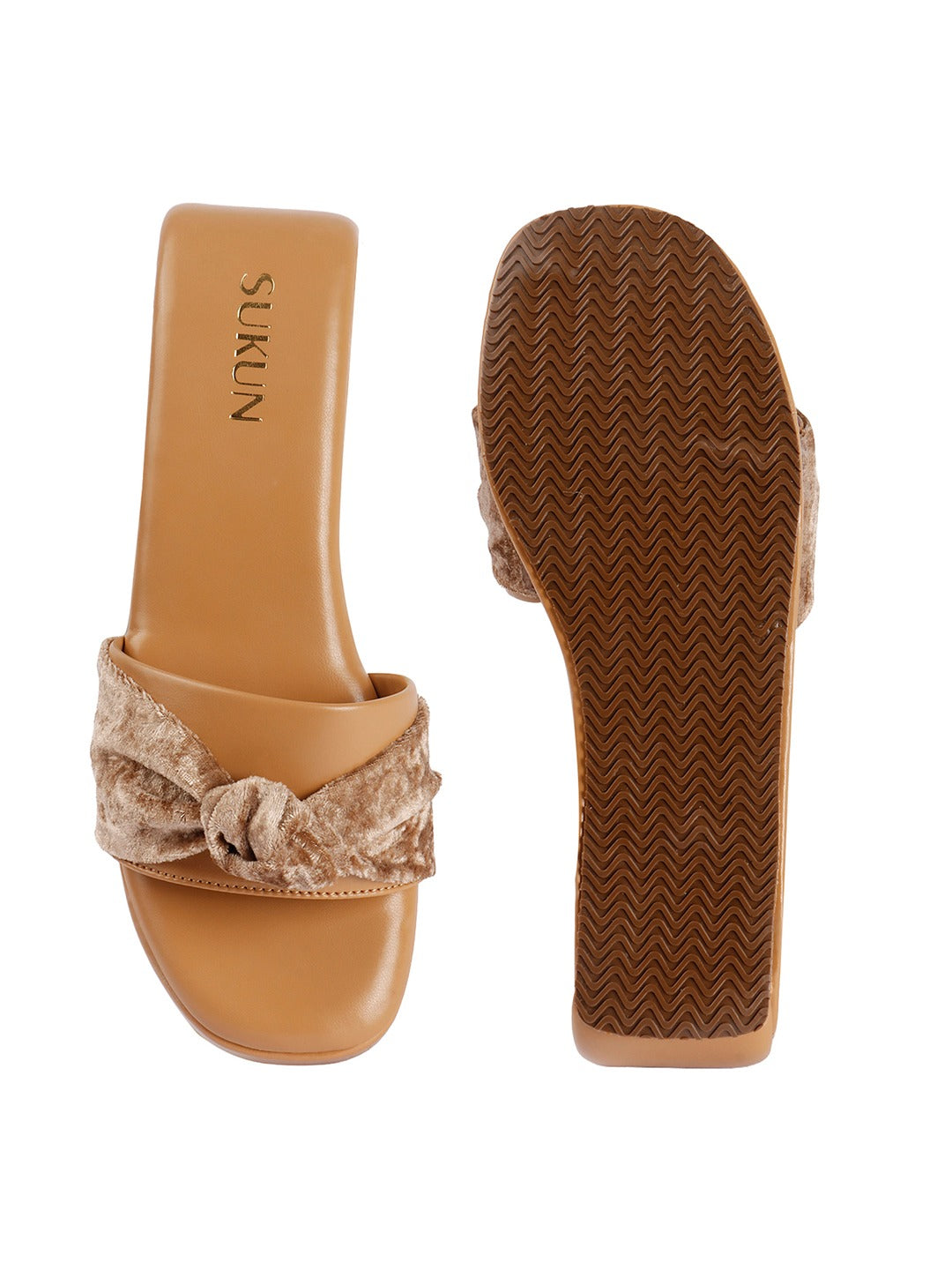Bow Beige Wedge Heels
